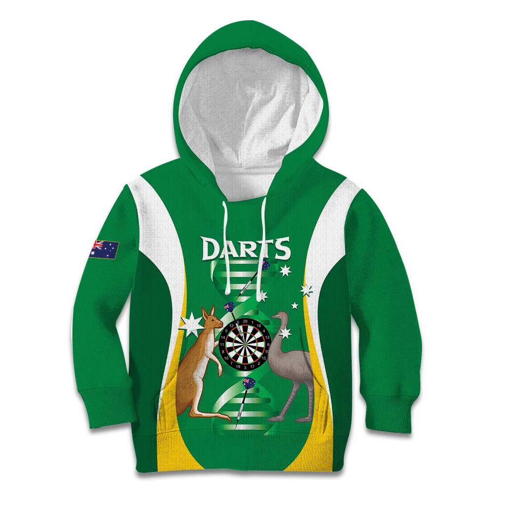 Personalised Australia Darts Kid Hoodie Aussie Its In My DNA National Color - Aussie Hoodie