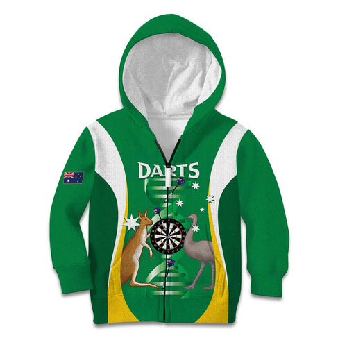 Personalised Australia Darts Kid Hoodie Aussie Its In My DNA National Color - Aussie Hoodie