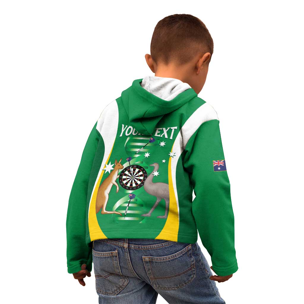 Personalised Australia Darts Kid Hoodie Aussie Its In My DNA National Color - Aussie Hoodie