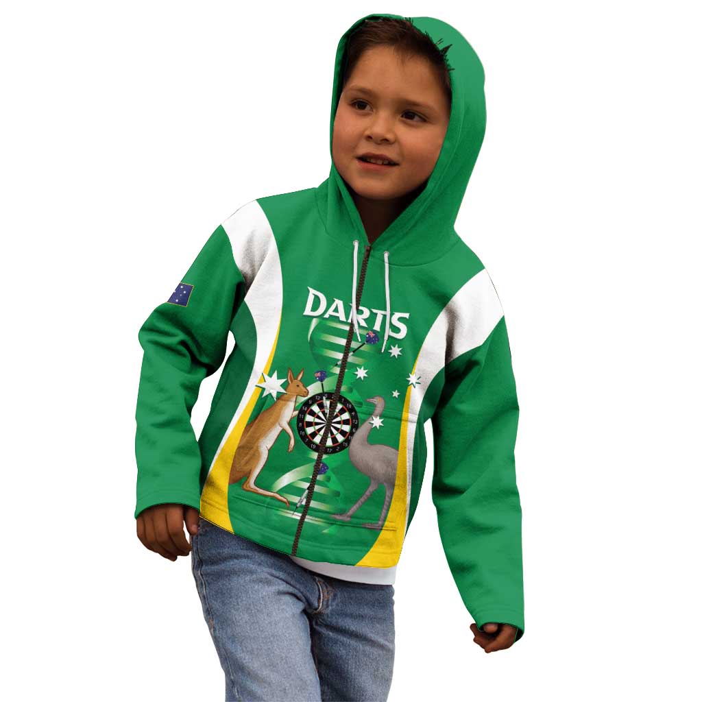 Personalised Australia Darts Kid Hoodie Aussie Its In My DNA National Color - Aussie Hoodie