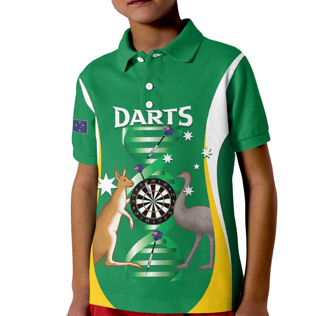Personalised Australia Darts Kid Polo Shirt Aussie Its In My DNA National Color - Aussie Hoodie