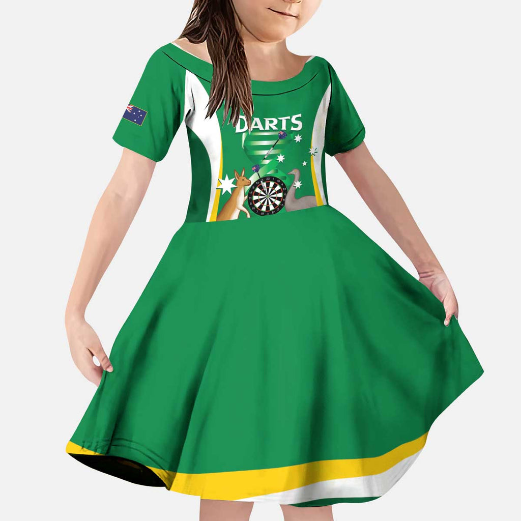 Personalised Australia Darts Kid Short Sleeve Dress Aussie Its In My DNA National Color - Aussie Hoodie