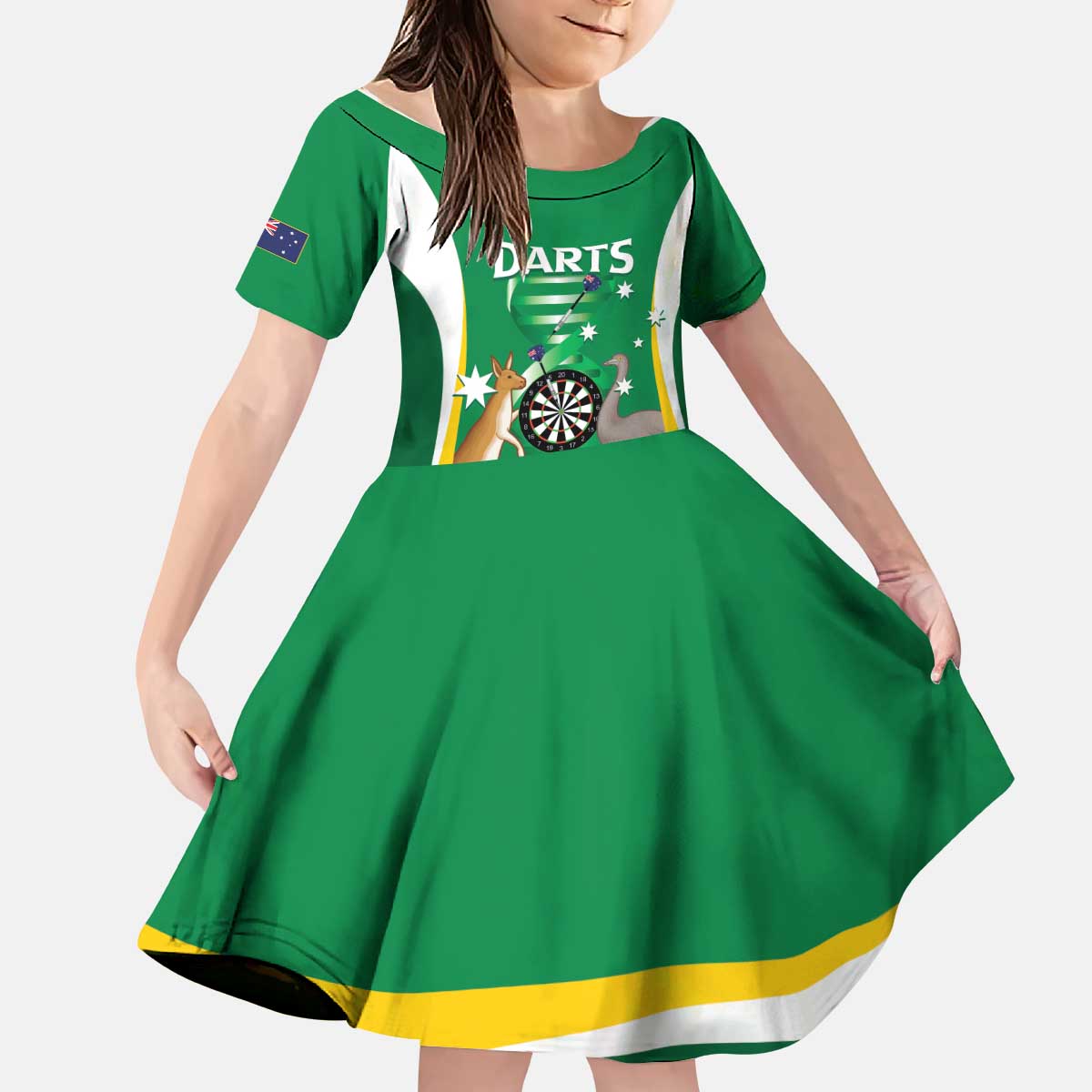 Personalised Australia Darts Kid Short Sleeve Dress Aussie Its In My DNA National Color - Aussie Hoodie