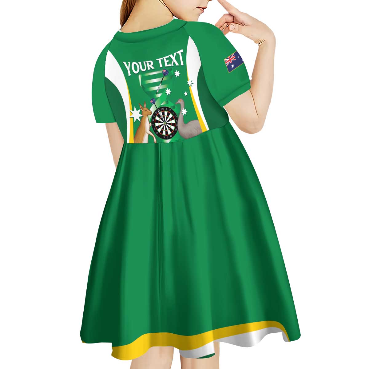 Personalised Australia Darts Kid Short Sleeve Dress Aussie Its In My DNA National Color - Aussie Hoodie