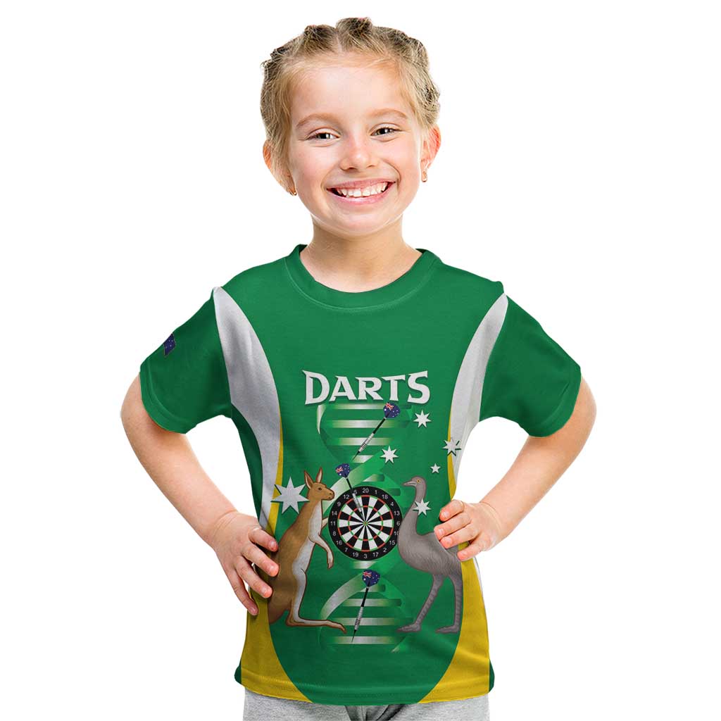 Personalised Australia Darts Kid T Shirt Aussie Its In My DNA National Color - Aussie Hoodie