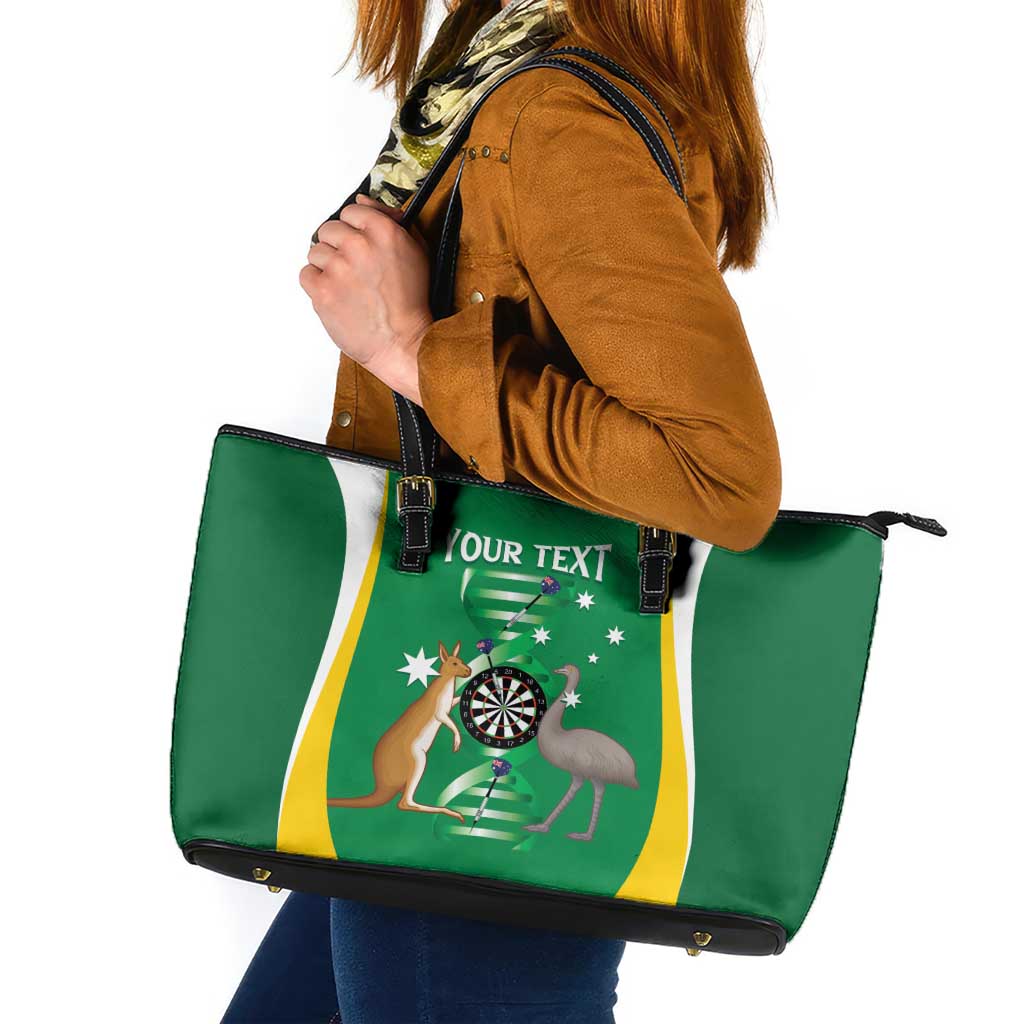 Personalised Australia Darts Leather Tote Bag Aussie Its In My DNA National Color - Aussie Hoodie