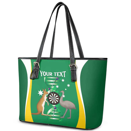 Personalised Australia Darts Leather Tote Bag Aussie Its In My DNA National Color - Aussie Hoodie