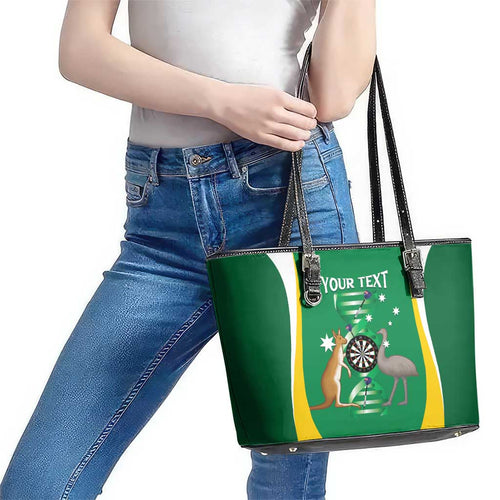Personalised Australia Darts Leather Tote Bag Aussie Its In My DNA National Color - Aussie Hoodie