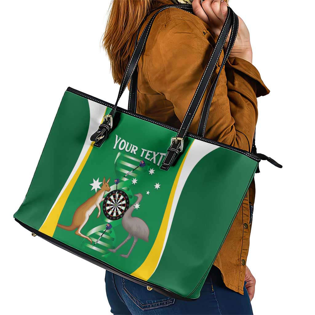Personalised Australia Darts Leather Tote Bag Aussie Its In My DNA National Color - Aussie Hoodie