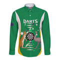 Personalised Australia Darts Long Sleeve Button Shirt Aussie Its In My DNA National Color - Aussie Hoodie