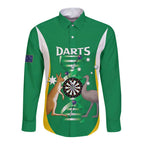 Personalised Australia Darts Long Sleeve Button Shirt Aussie Its In My DNA National Color - Aussie Hoodie