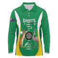 Personalised Australia Darts Long Sleeve Polo Shirt Aussie Its In My DNA National Color - Aussie Hoodie