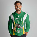 Personalised Australia Darts Long Sleeve Polo Shirt Aussie Its In My DNA National Color - Aussie Hoodie