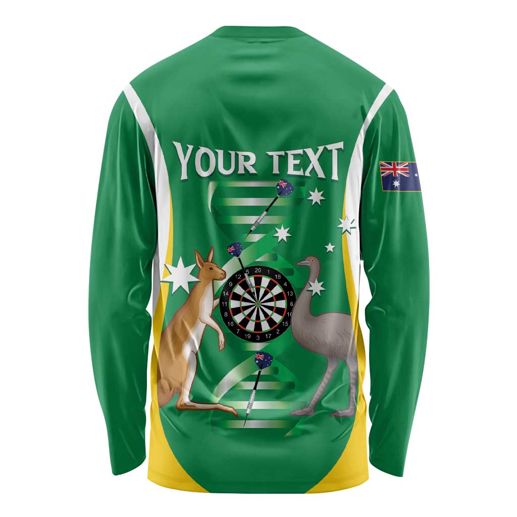 Personalised Australia Darts Long Sleeve Shirt Aussie Its In My DNA National Color - Aussie Hoodie