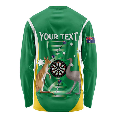 Personalised Australia Darts Long Sleeve Shirt Aussie Its In My DNA National Color - Aussie Hoodie