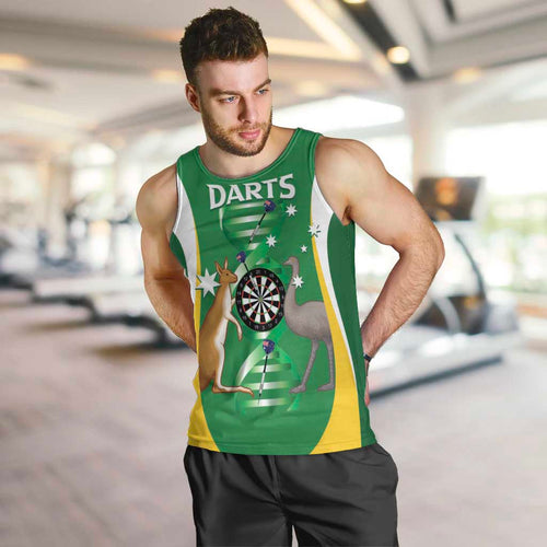 Personalised Australia Darts Men Tank Top Aussie Its In My DNA National Color - Aussie Hoodie