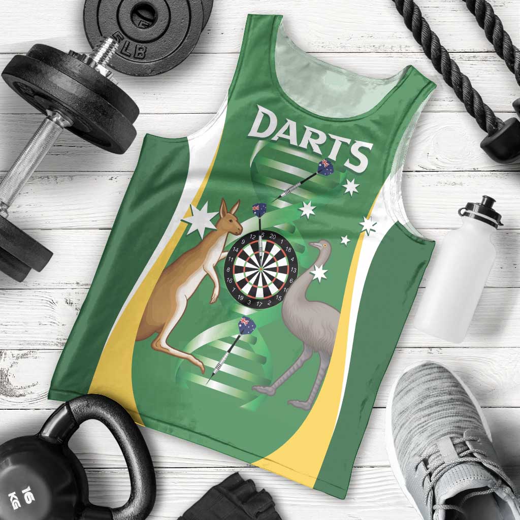 Personalised Australia Darts Men Tank Top Aussie Its In My DNA National Color - Aussie Hoodie