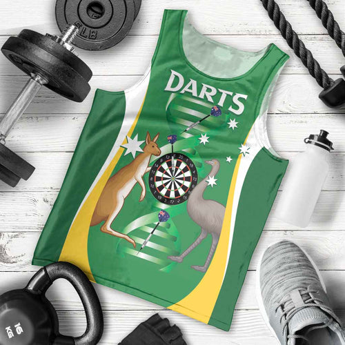 Personalised Australia Darts Men Tank Top Aussie Its In My DNA National Color - Aussie Hoodie