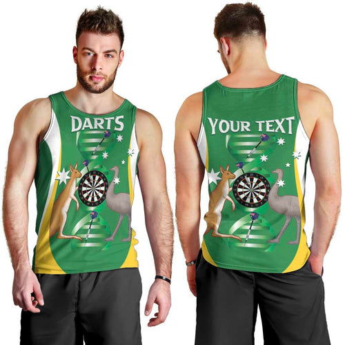 Personalised Australia Darts Men Tank Top Aussie Its In My DNA National Color - Aussie Hoodie