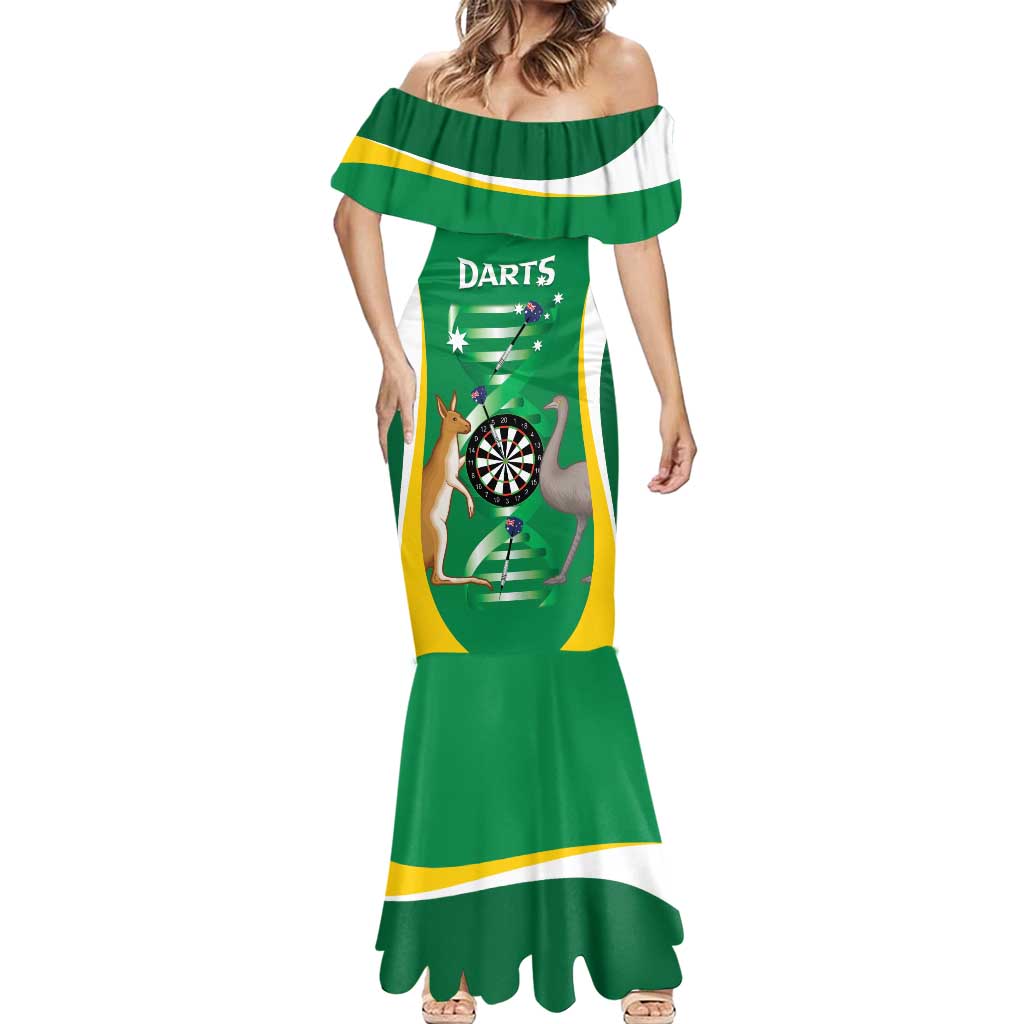 Personalised Australia Darts Mermaid Dress Aussie Its In My DNA National Color - Aussie Hoodie