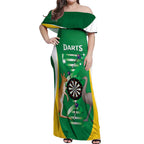 Personalised Australia Darts Off Shoulder Maxi Dress Aussie Its In My DNA National Color - Aussie Hoodie