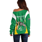 Personalised Australia Darts Off Shoulder Sweater Aussie Its In My DNA National Color - Aussie Hoodie