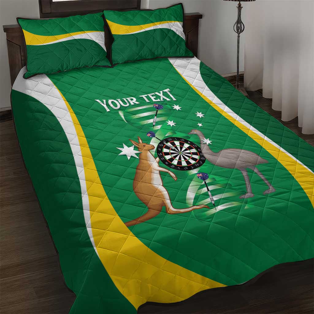 Personalised Australia Darts Quilt Bed Set Aussie Its In My DNA National Color - Aussie Hoodie