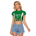 Personalised Australia Darts Raglan Cropped T Shirt Aussie Its In My DNA National Color - Aussie Hoodie