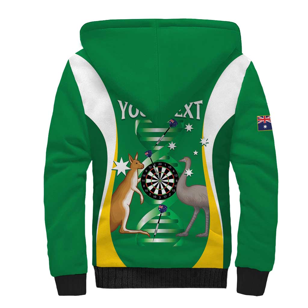 Personalised Australia Darts Sherpa Hoodie Aussie Its In My DNA National Color - Aussie Hoodie