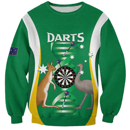 Personalised Australia Darts Sweatshirt Aussie Its In My DNA National Color - Aussie Hoodie