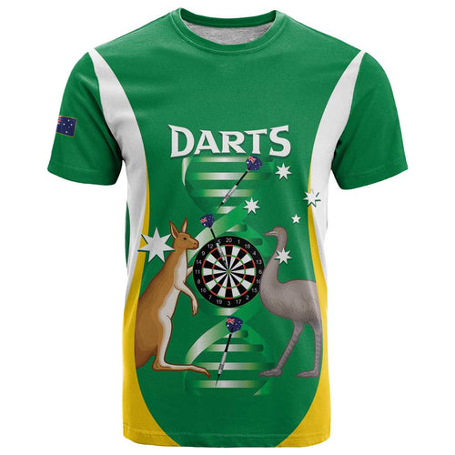 Personalised Australia Darts T Shirt Aussie Its In My DNA National Color - Aussie Hoodie