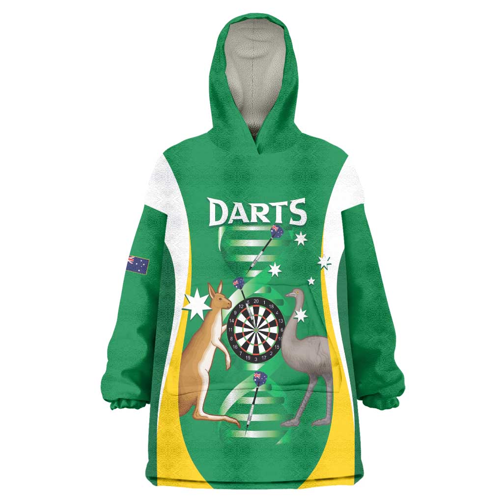 Personalised Australia Darts Wearable Blanket Hoodie Aussie Its In My DNA National Color - Aussie Hoodie