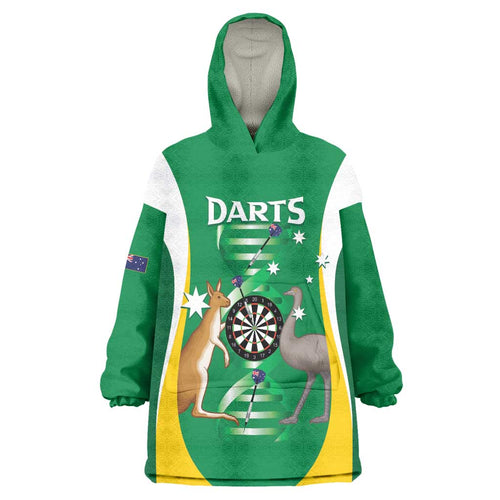 Personalised Australia Darts Wearable Blanket Hoodie Aussie Its In My DNA National Color - Aussie Hoodie