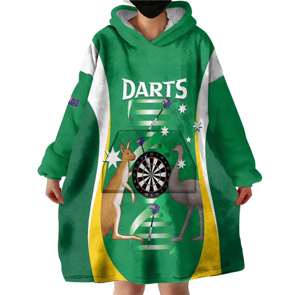 Personalised Australia Darts Wearable Blanket Hoodie Aussie Its In My DNA National Color - Aussie Hoodie