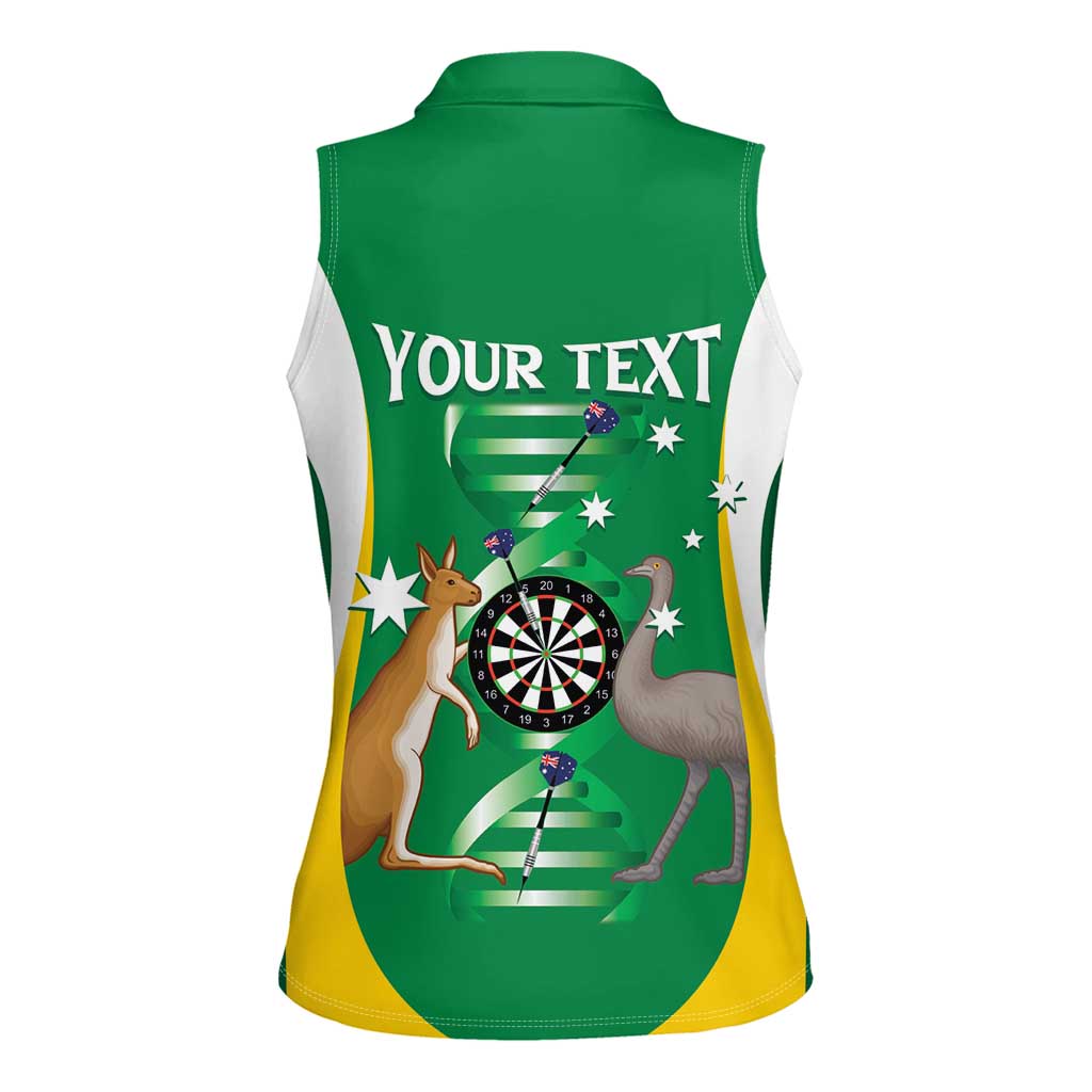 Personalised Australia Darts Women Sleeveless Polo Shirt Aussie Its In My DNA National Color - Aussie Hoodie
