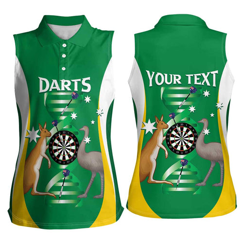 Personalised Australia Darts Women Sleeveless Polo Shirt Aussie Its In My DNA National Color - Aussie Hoodie