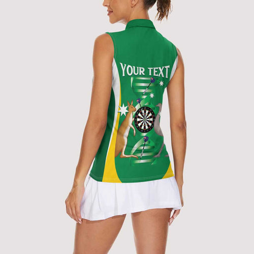 Personalised Australia Darts Women Sleeveless Polo Shirt Aussie Its In My DNA National Color - Aussie Hoodie