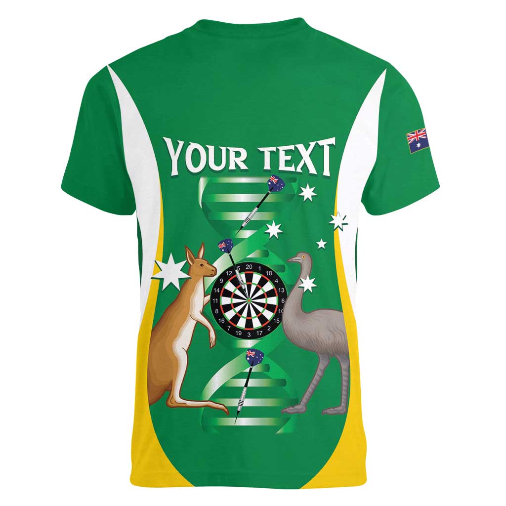 Personalised Australia Darts Women V-Neck T-Shirt Aussie Its In My DNA National Color - Aussie Hoodie