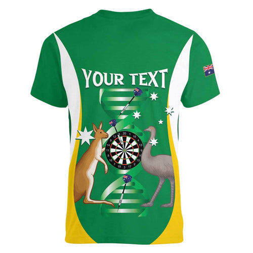 Personalised Australia Darts Women V-Neck T-Shirt Aussie Its In My DNA National Color - Aussie Hoodie