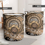 Personalised Australia Wombat Laundry Basket Aussie Map Indigenous Art