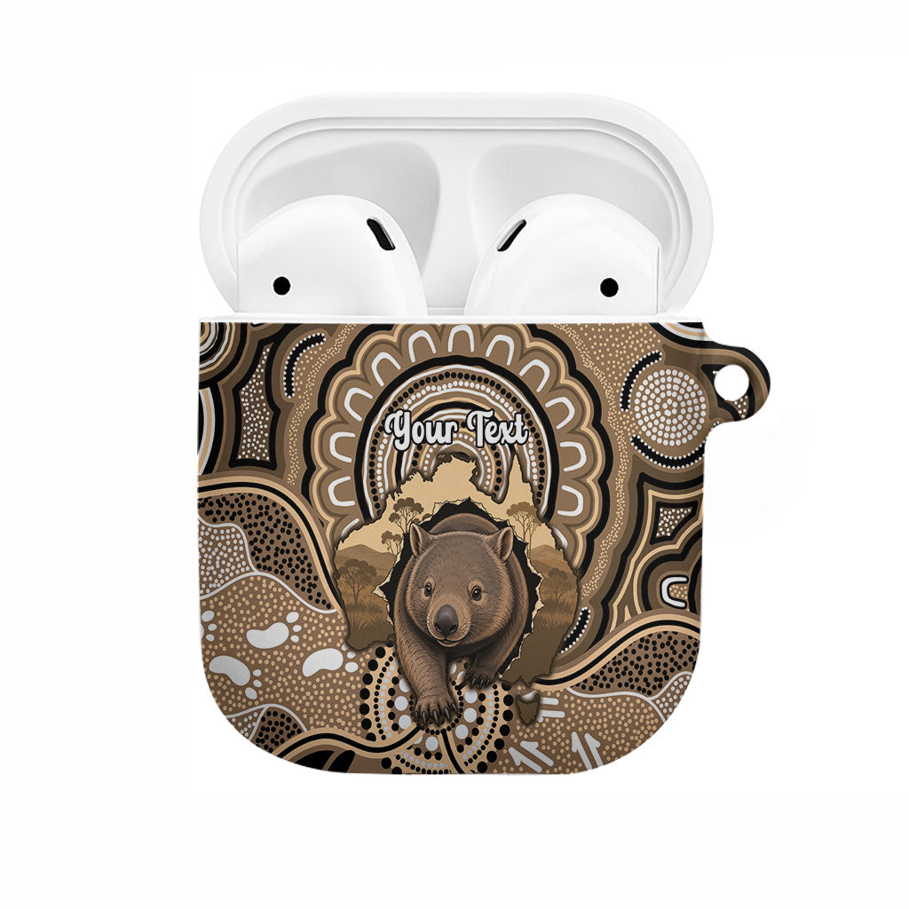 Personalised Australia Wombat AirPods Case Aussie Map Indigenous Art
