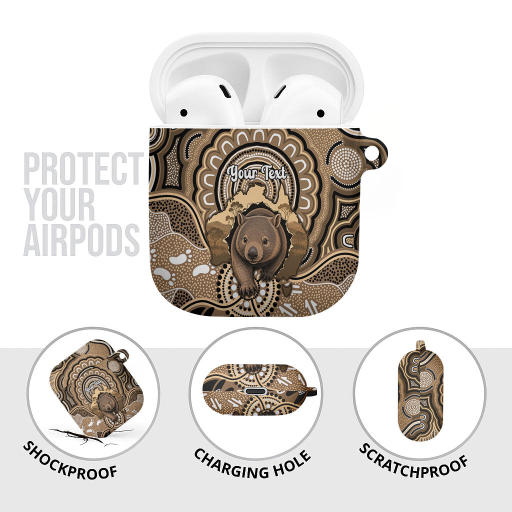 Personalised Australia Wombat AirPods Case Aussie Map Indigenous Art