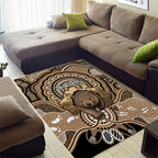 Personalised Australia Wombat Area Rug Aussie Map Indigenous Art
