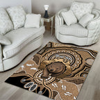 Personalised Australia Wombat Area Rug Aussie Map Indigenous Art