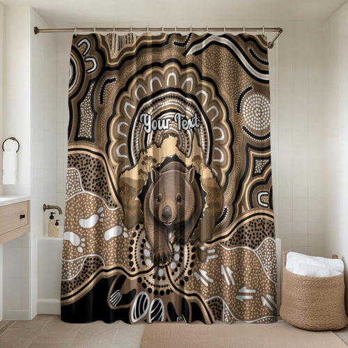 Personalised Australia Wombat Bathroom Set Aussie Map Indigenous Art