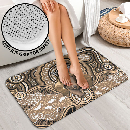 Personalised Australia Wombat Bathroom Set Aussie Map Indigenous Art