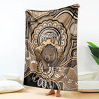 Personalised Australia Wombat Blanket Aussie Map Indigenous Art