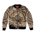 Personalised Australia Wombat Bomber Jacket Aussie Map Indigenous Art