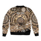 Personalised Australia Wombat Bomber Jacket Aussie Map Indigenous Art