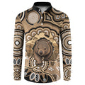Personalised Australia Wombat Button Sweatshirt Aussie Map Indigenous Art